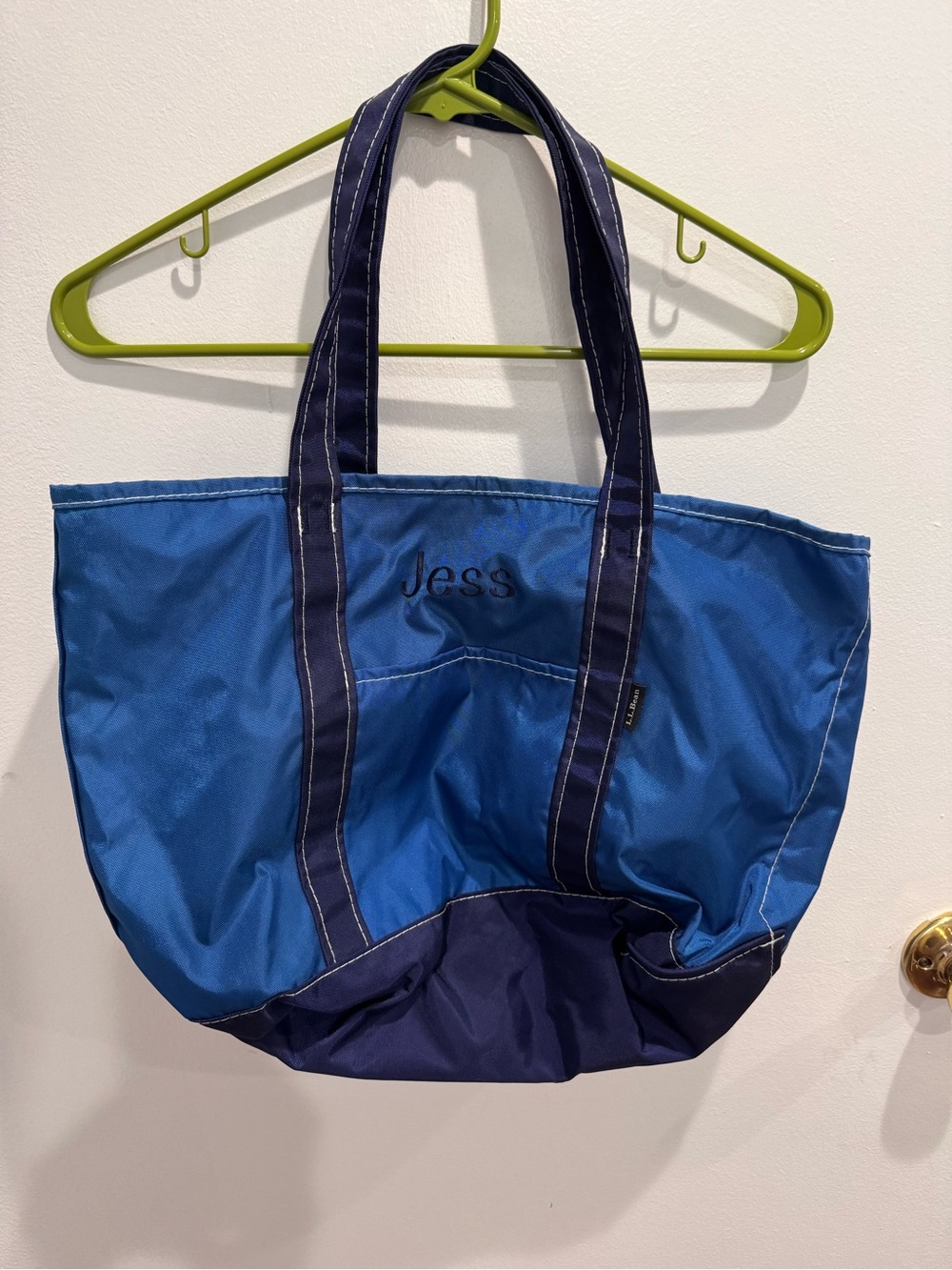 L.L. Bean Blue & Navy Embroidered Tote